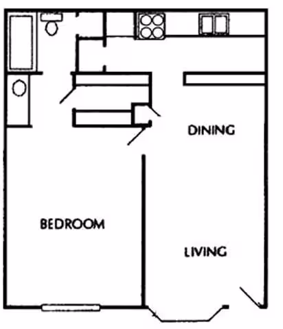 1 Bed • 1 Bath 1404 floor plan